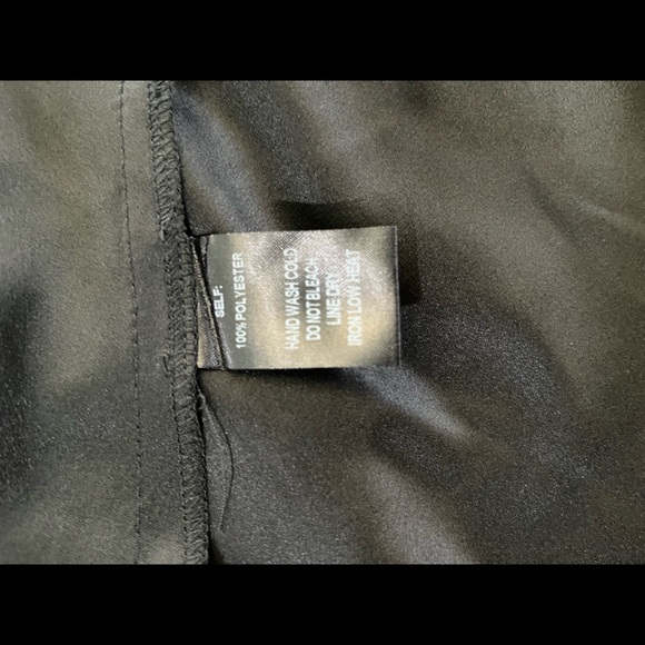 GIANNI BINI SILK BLACK TUXEDO STYLE FAUX WRAP LONG SLEEVE DRESS SIZE XS - Picture 15 of 15